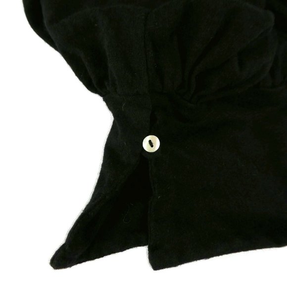 Free People Top Black Embroidered Cut Out Linen Long Balloon Sleeves Oversized S - Picture 8 of 10